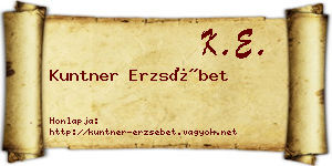 Kuntner Erzsébet névjegykártya