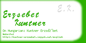 erzsebet kuntner business card